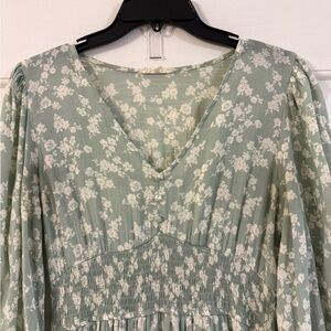 Blu Pepper Green Floral Dress